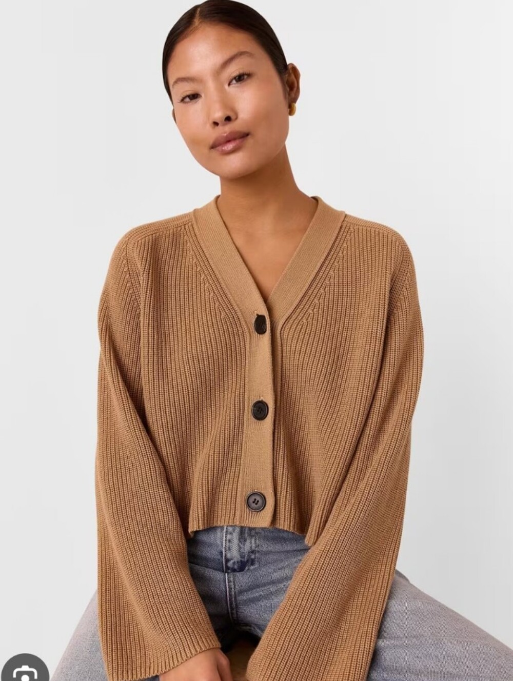 Simons Cropped Knit Cardigan Size Small